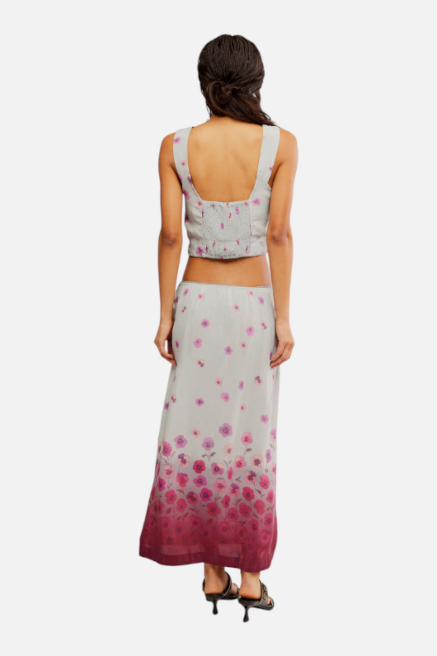 Free People Women's Of The Season Midi Skirt Set in Dusty Blue – side view