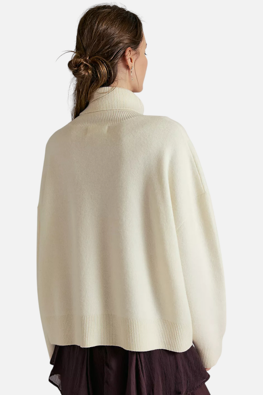 Free People Women's Sigma Turtleneck in Coconut Milk – back view