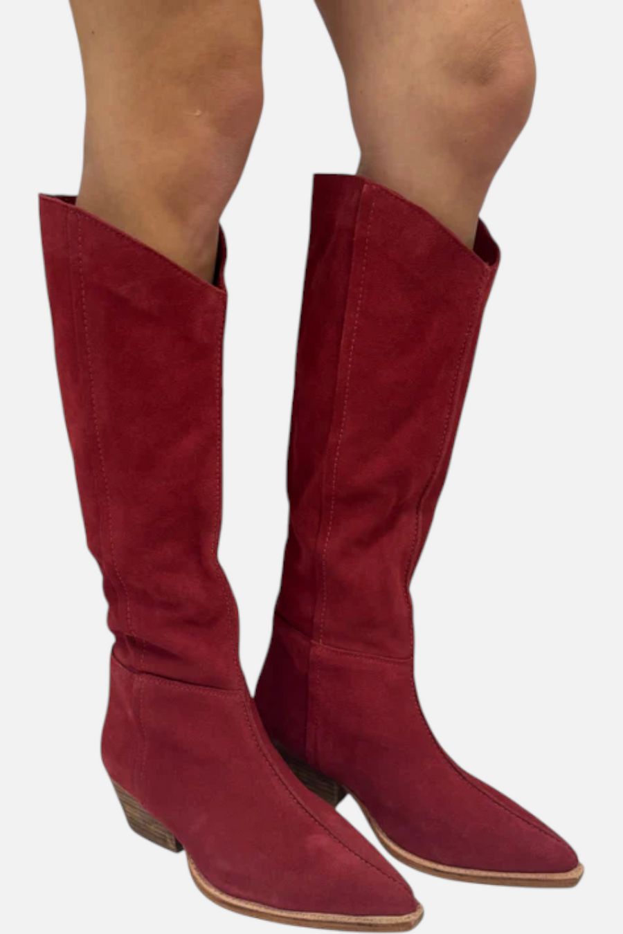 Free People Women's Sway Low Slouch Boots 2.0 in Red – back view