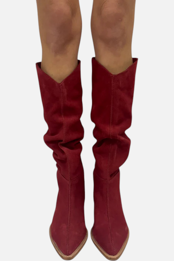 Free People Women's Sway Low Slouch Boots 2.0 in Red