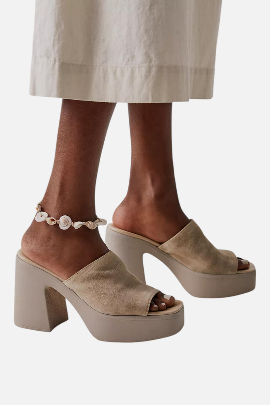 Free People Women's Zoe Platform in Diamond Suede – front view