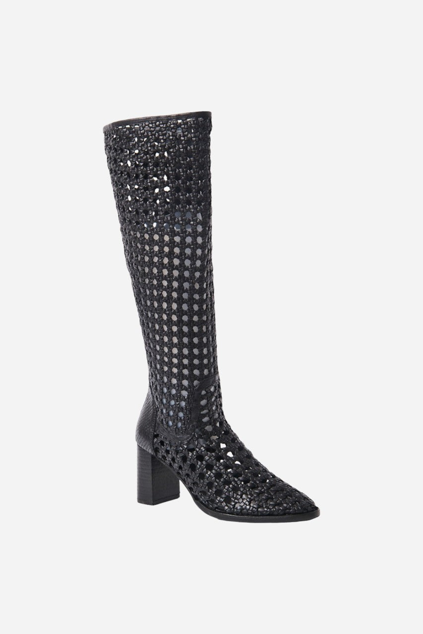 Free People Woodstock Woven Boots in Black – back view