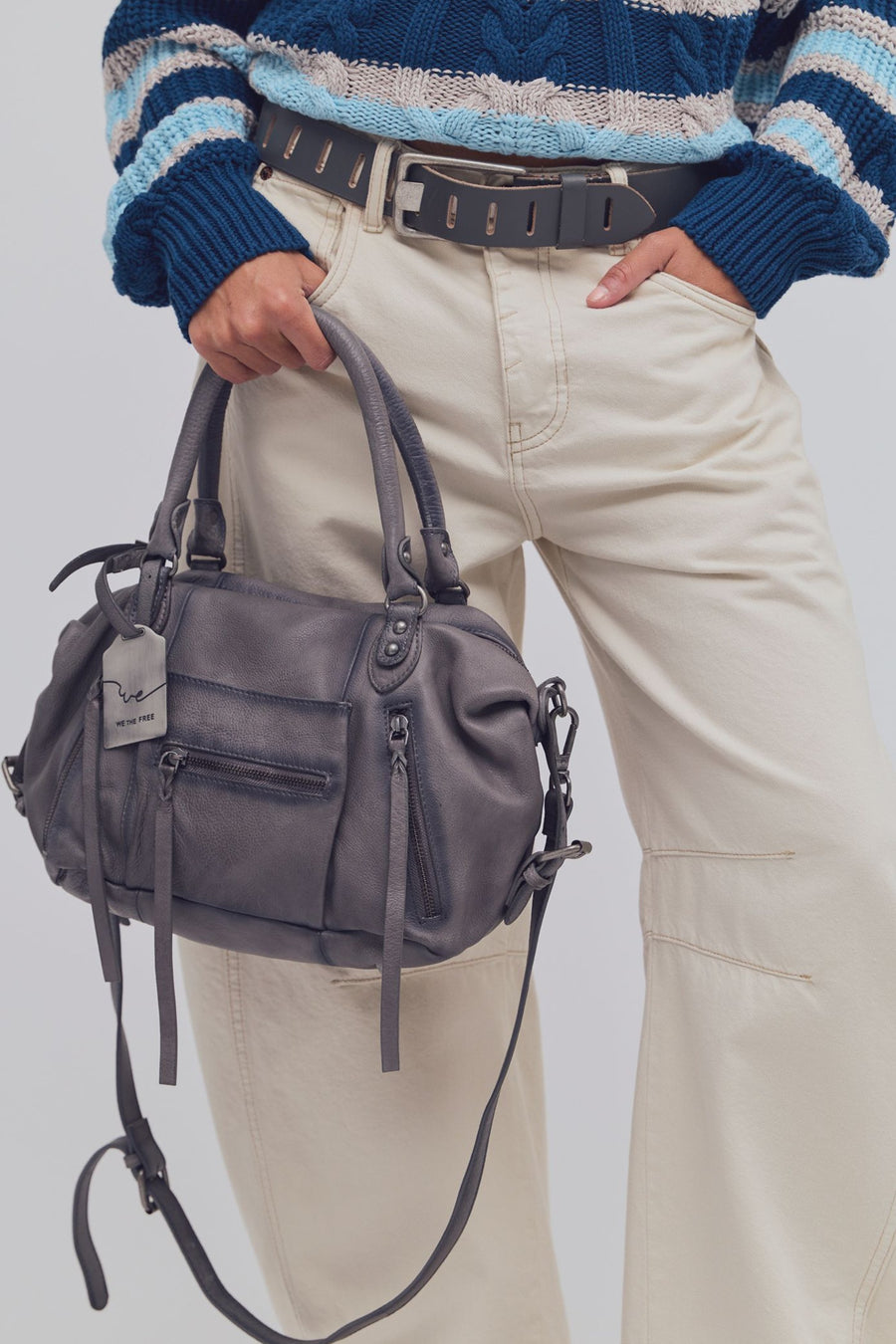 Free People WTF Baby Emerson Bag in Gravel Rock – back view