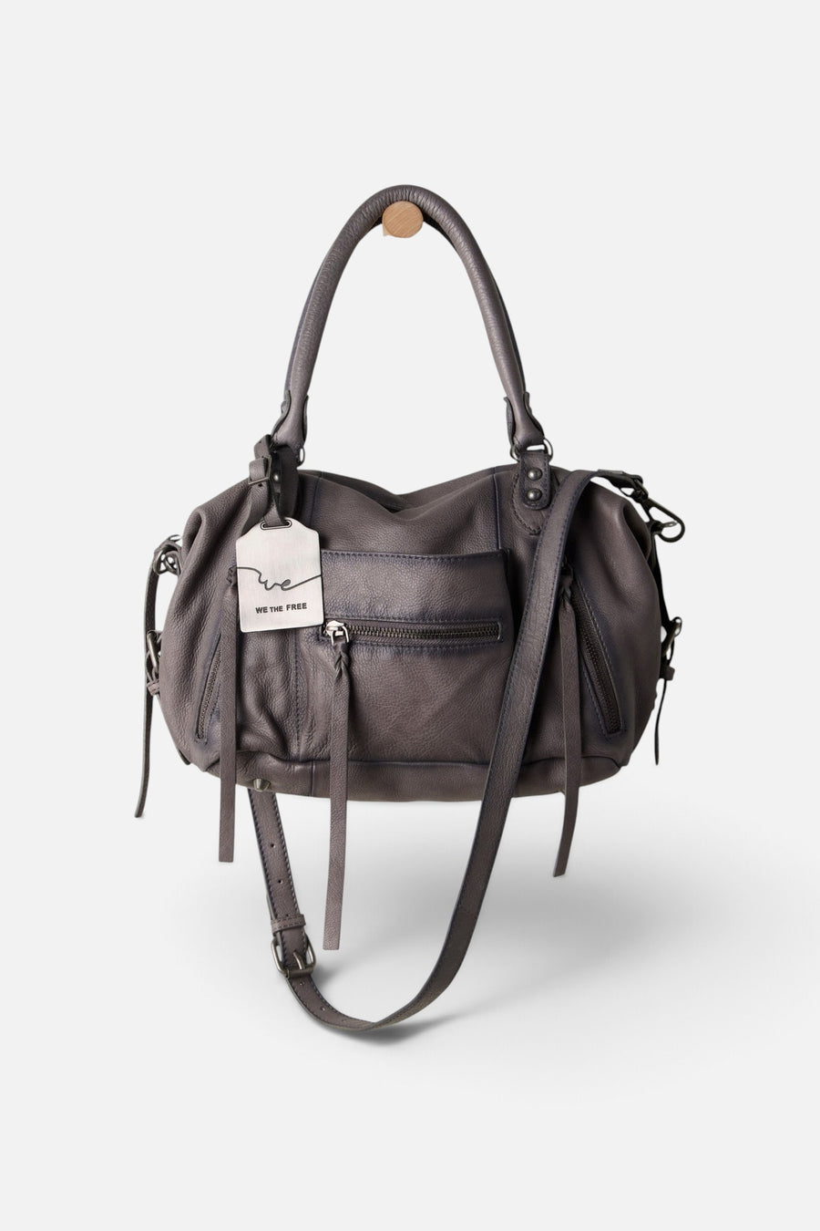 Free People WTF Baby Emerson Bag in Gravel Rock – three-quarter view