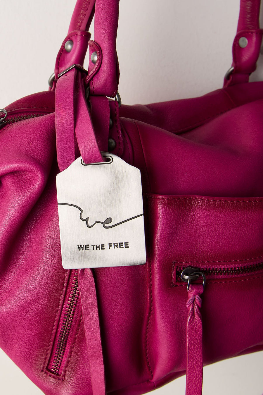 Free People WTF Baby Emerson Bag in Raspberry Rose – flat lay