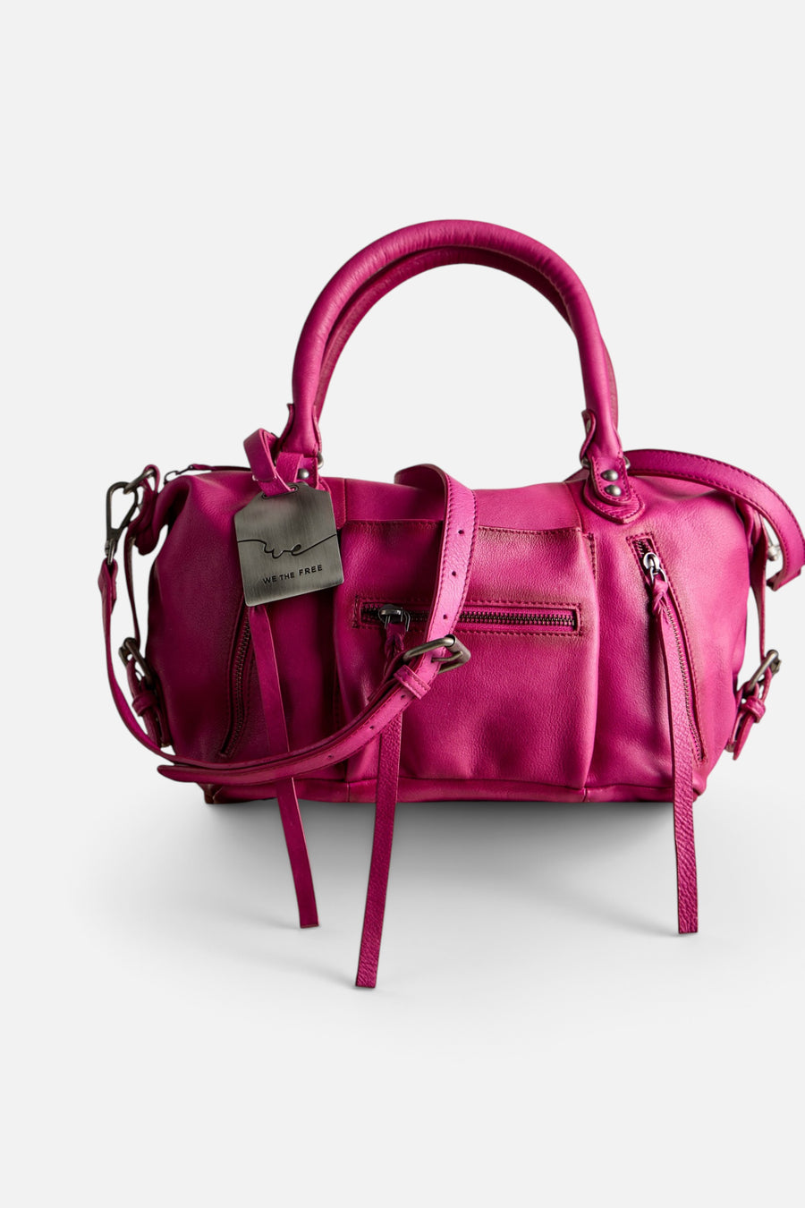 Free People WTF Baby Emerson Bag in Raspberry Rose – front view