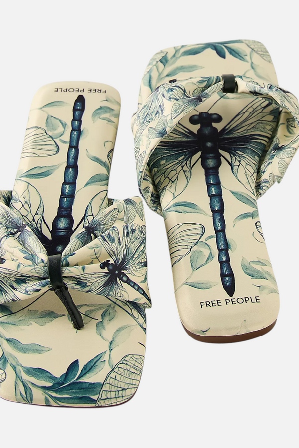 FreePeople Tia Ruched Printed Sandals in Dragonfly Bandana
