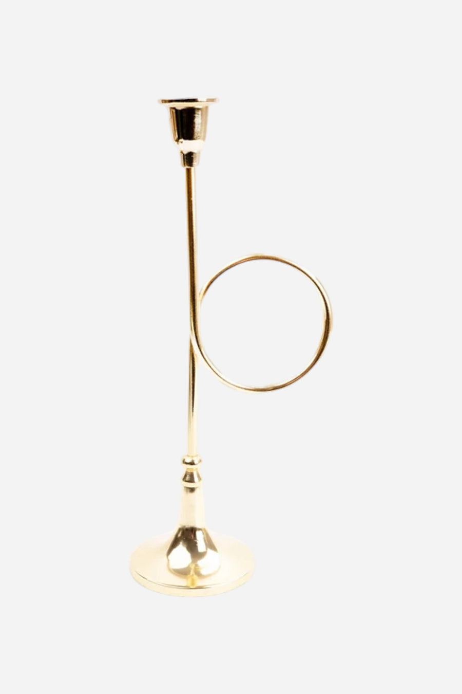 French Horn Candlestick Holder – back view