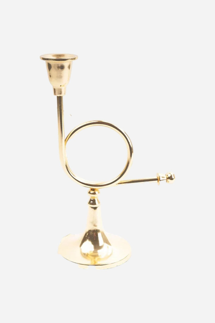French Horn Candlestick Holder – side view