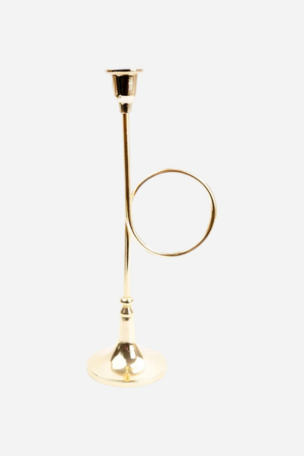 French Horn Candlestick Holder