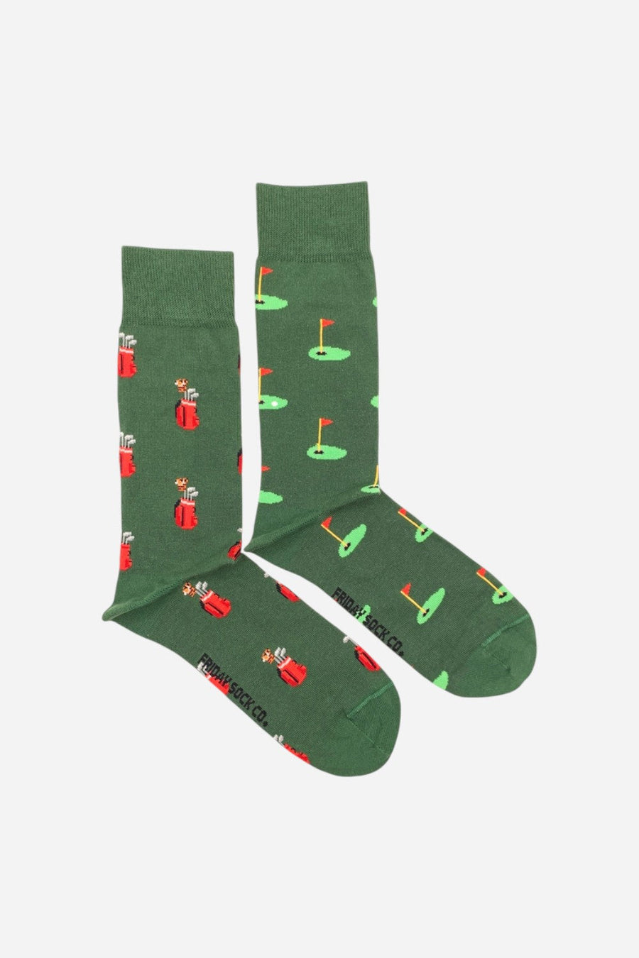 Friday Sock Co. Golf Clubs & Green – front view