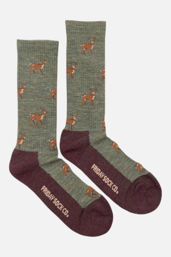 Friday Sock Co. Men's Deer Merino Wool Socks