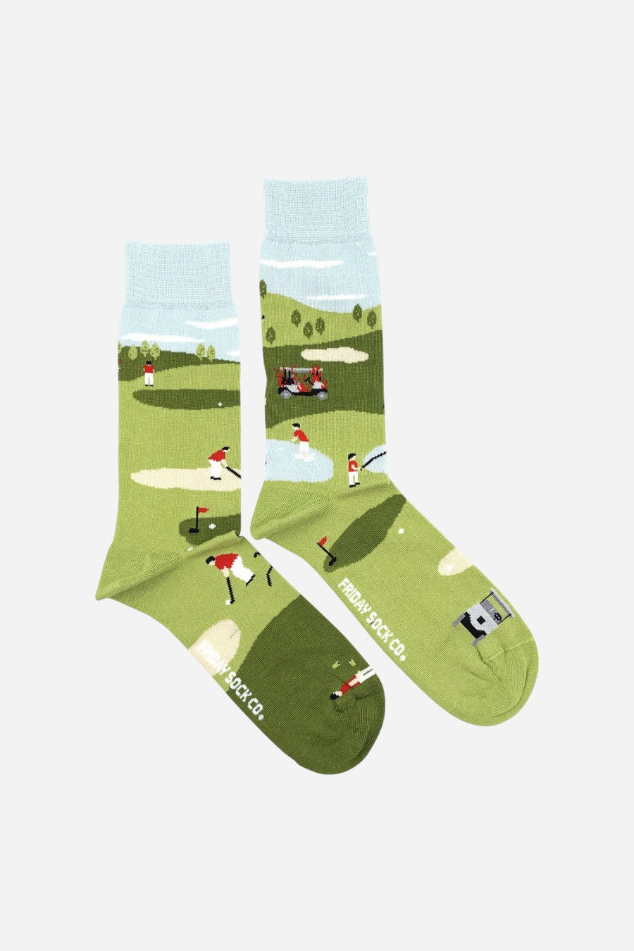 Friday Sock Co. Men's Funny Golf Scene Socks – front view