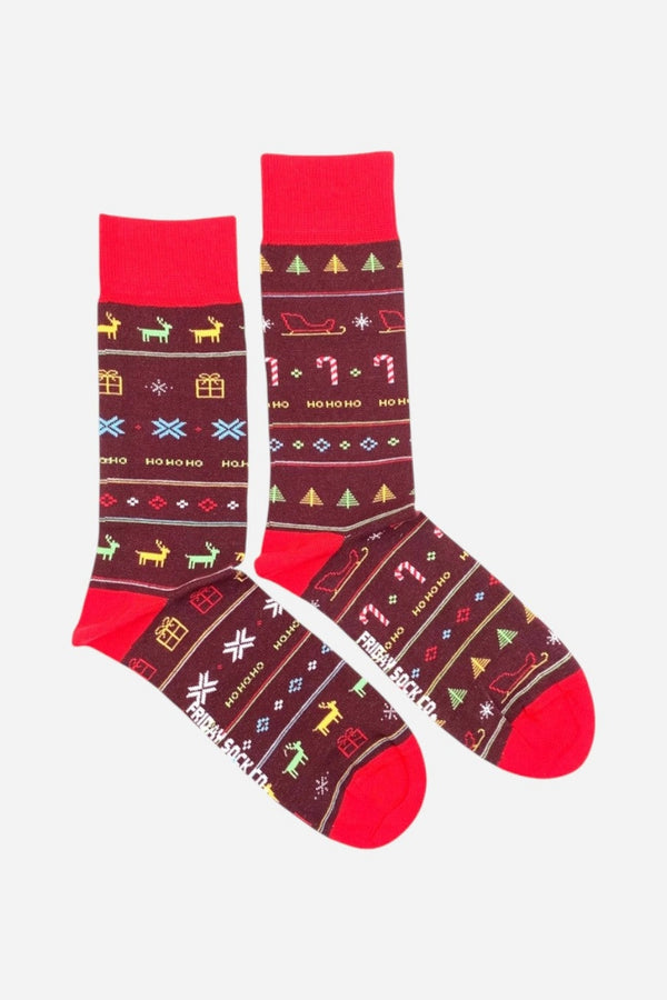 Friday Sock Co. Men's Ugly Christmas Sleigh Ride Socks