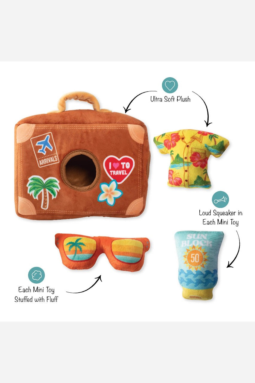 Fringe Studio Pack Your Bags Interactive Dog Toy – back view