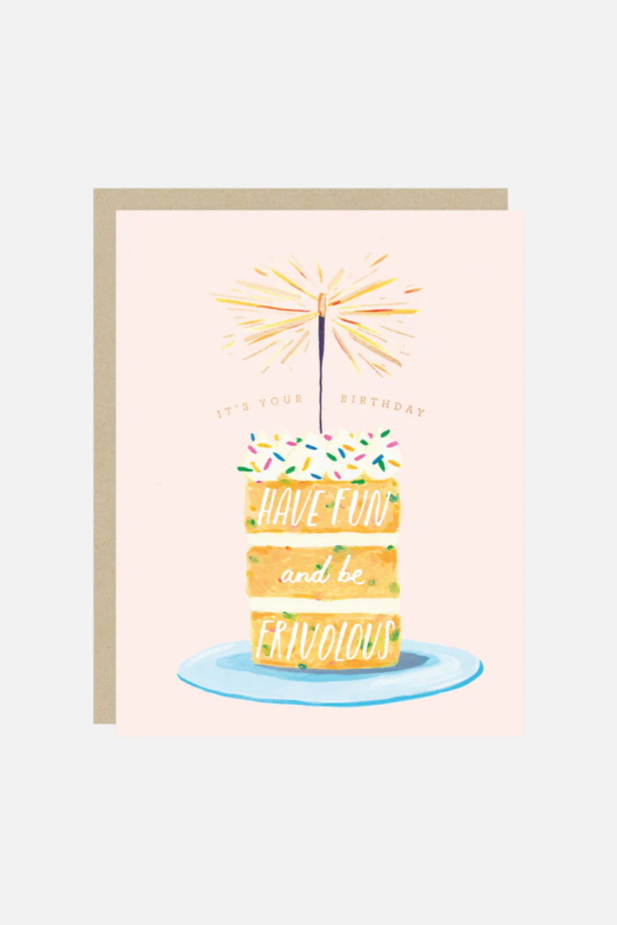 Fun And Frivolous Sparkler Cake Birthday Card – front view