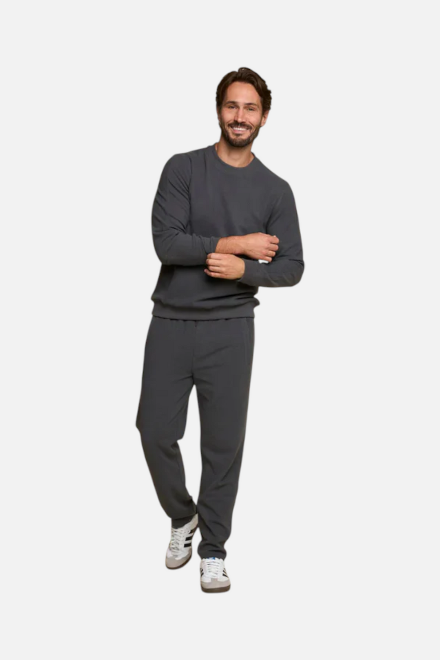 Fundamental Coast Men's Maverick Crew Neck Sweatshirt in Smoke – front view