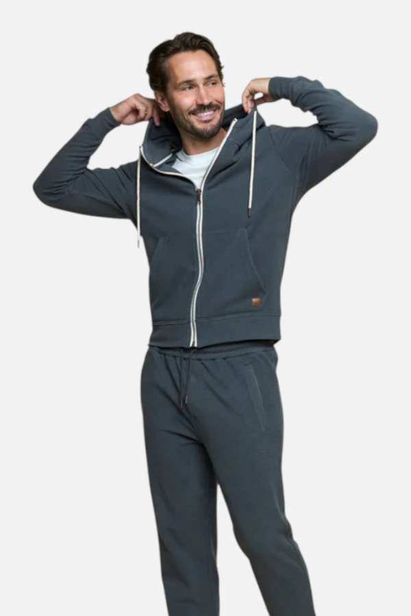 Fundamental Coast Men's Maverick Full Zip Hoodie in Smoke