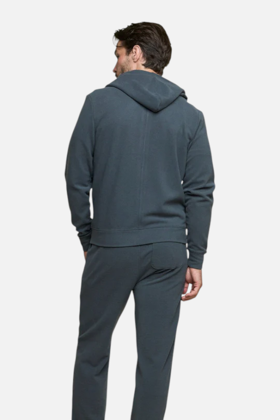 Fundamental Coast Men's Maverick Full Zip Hoodie in Smoke – side view