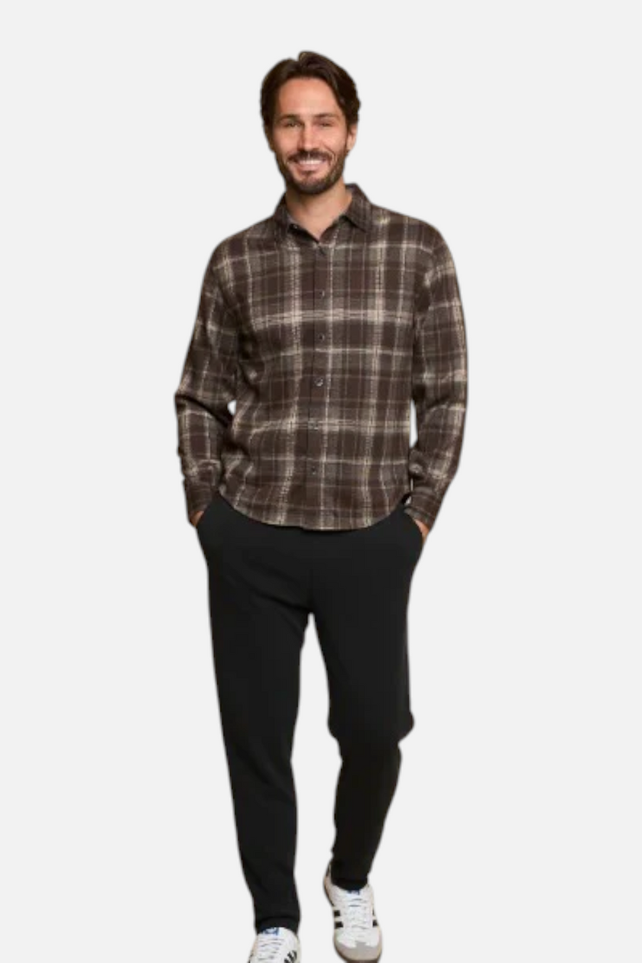 Fundamental Coast Men's Nazare Cove Long Sleeve in Java – back view