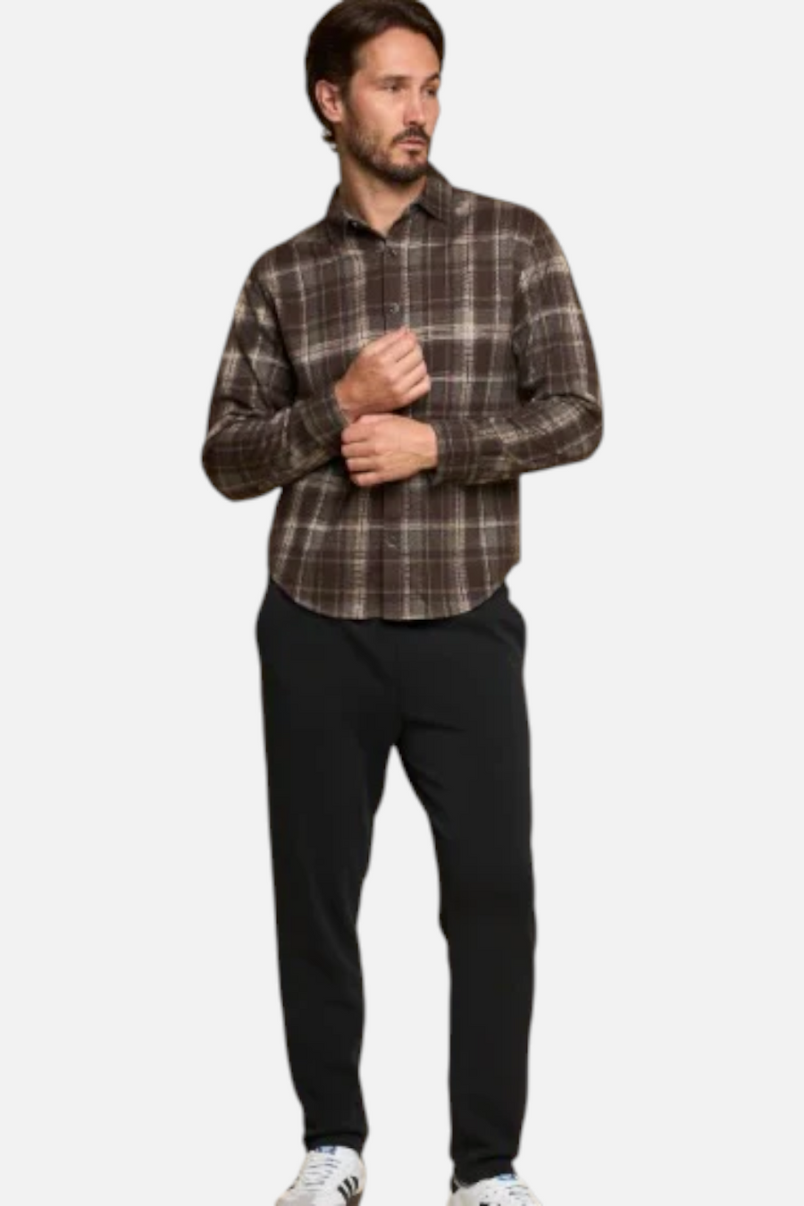 Fundamental Coast Men's Nazare Cove Long Sleeve in Java – front view