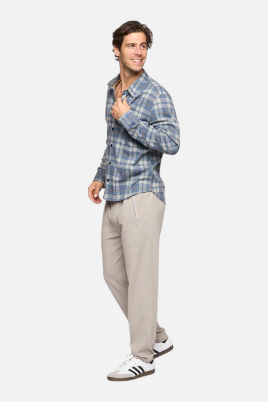 Fundamental Coast Men's Nazare Ranch Long Sleeve in Sailor – back view