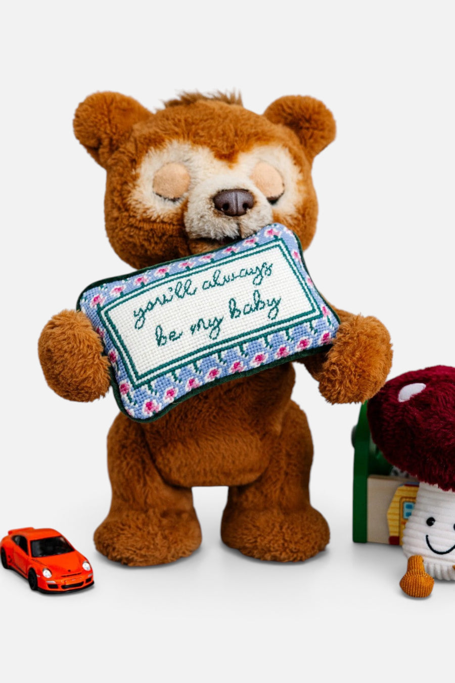 Furbish Be My Baby Mini Needlepoint Pillow – detail