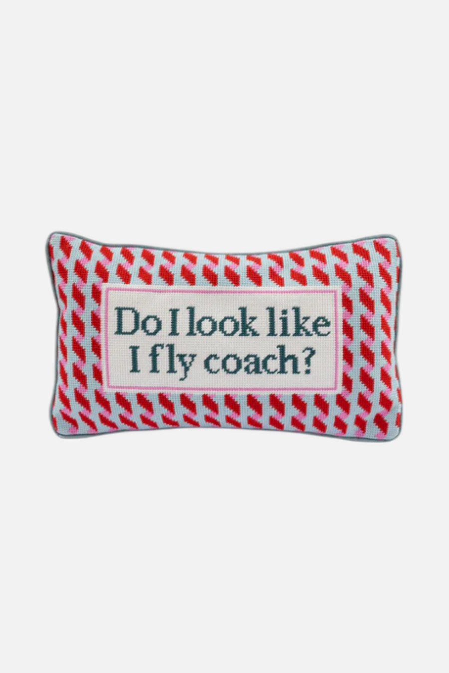 Furbish Fly Coach Needlepoint Pillow – front view