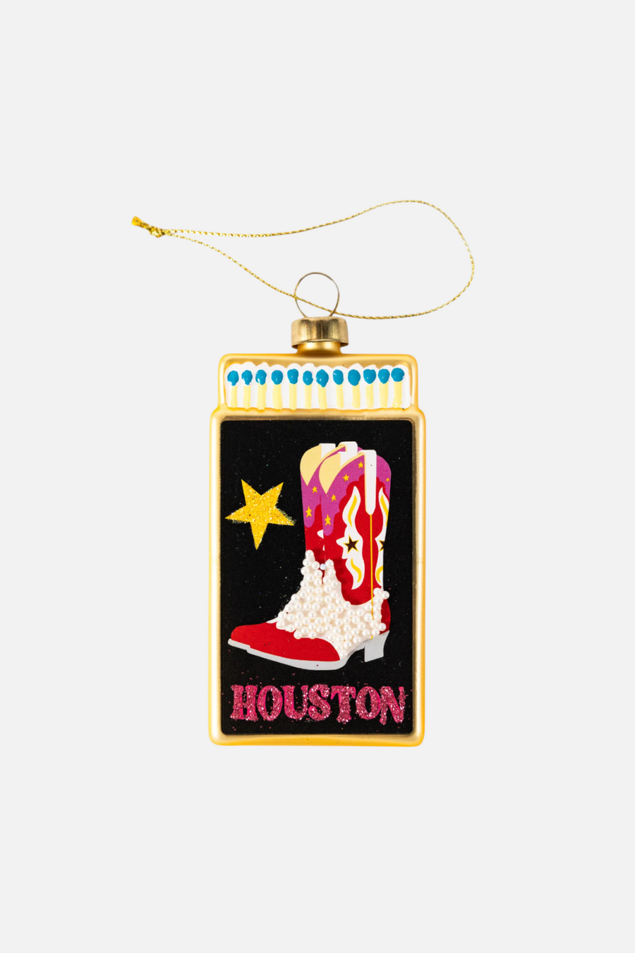 Furbish Houston Matchbook Ornament – front view