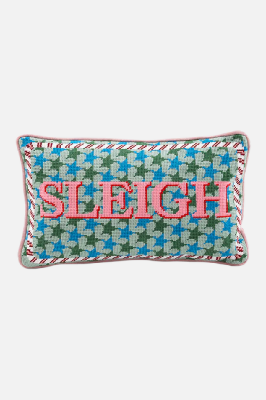 Furbish Sleigh Needlepoint Pillow – front view