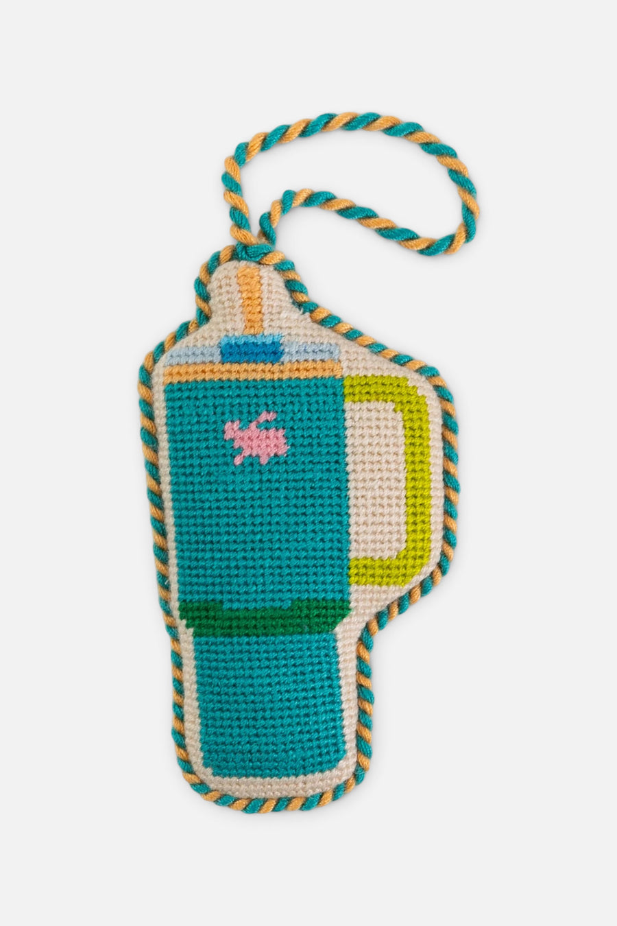 Furbish Tumbler Mug Needlepoint Ornament – front view