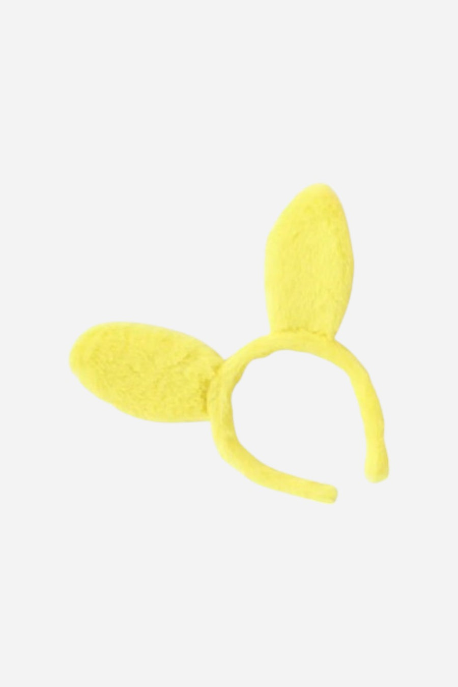 Fuzzy Bunny Ear Headband in Yellow – front view