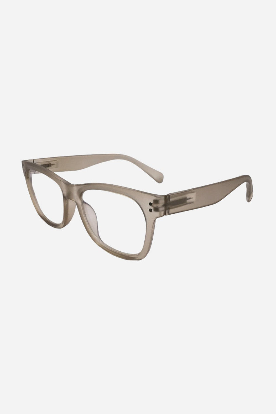 Gabriel + Simone Charlie Readers in Taupe – back view