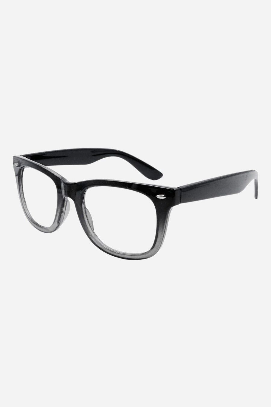 Gabriel + Simone Elwood Readers in Black Fade Grey – back view