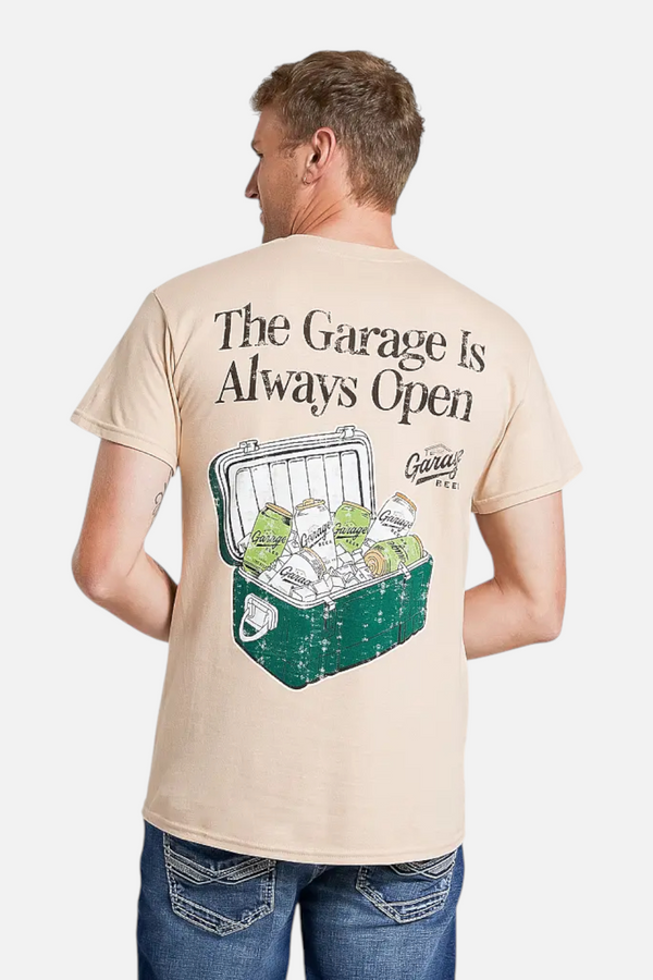 Garage Beer Cooler T-Shirt in Sand