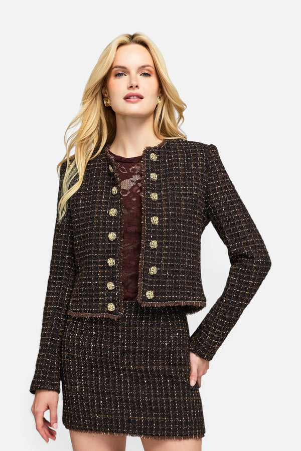 Generation Love Tiffany Tweed Jacket in Brown Multi