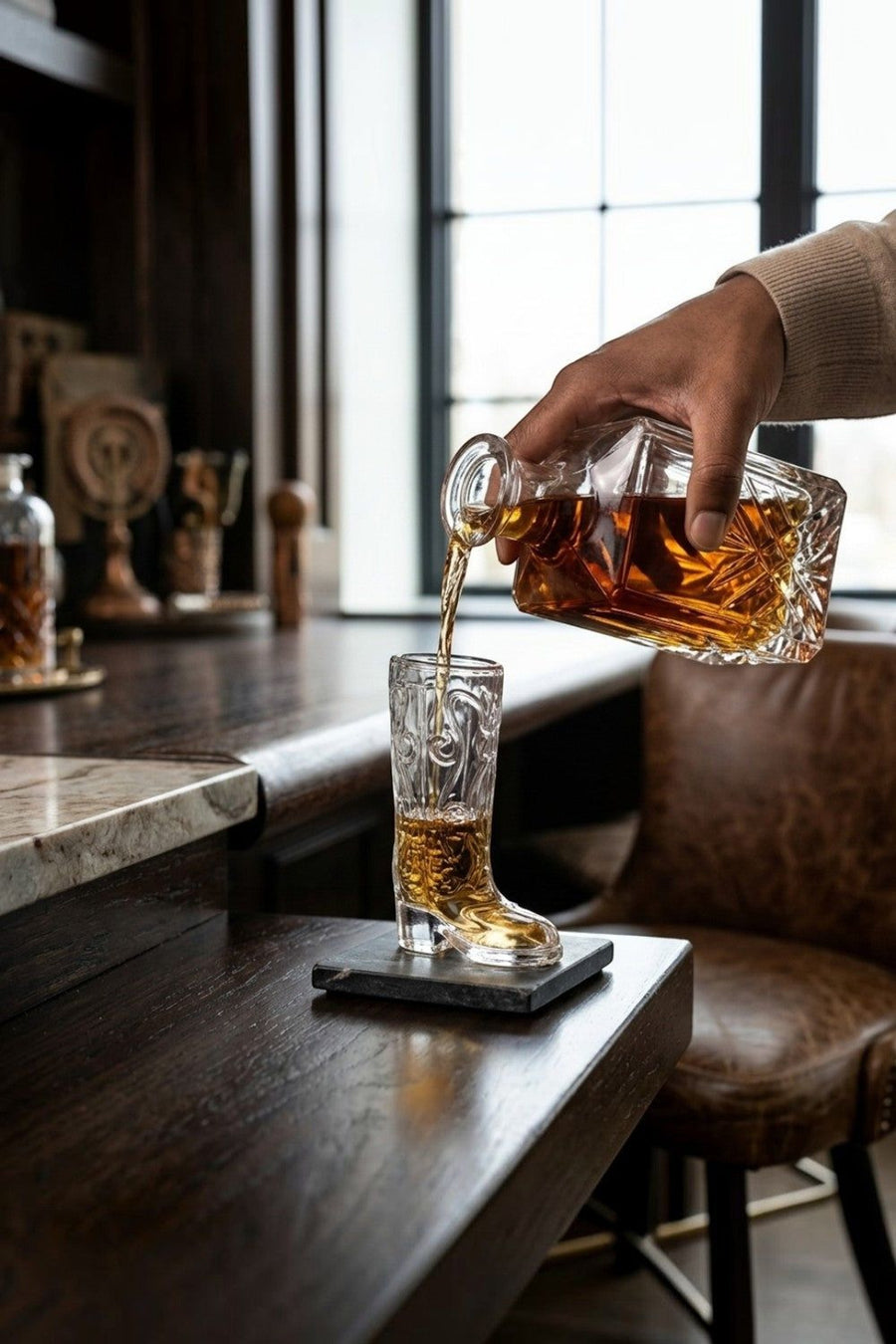 Gentlemen's Hardware Cowboy Boot Shot Glasses, Set of 2 – side view