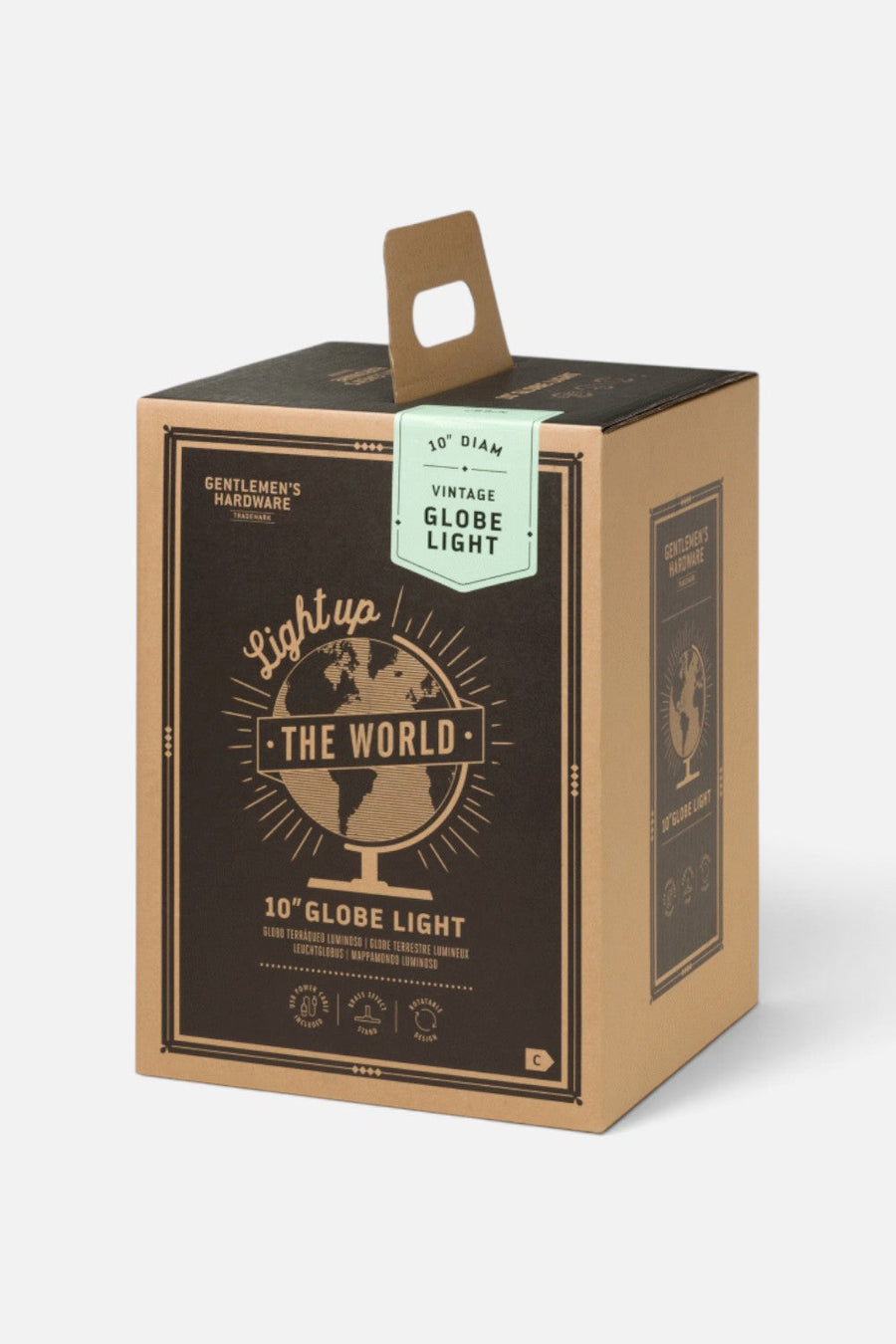 Gentlemen's Hardware Vintage Globe Light 10" – side view