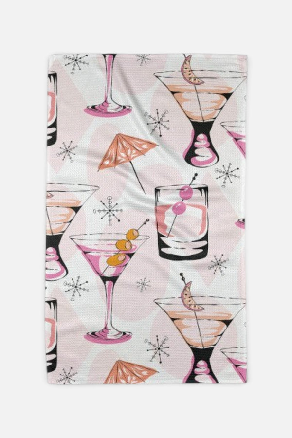 Geometry Cocktail Hour Kitchen Tea Towel