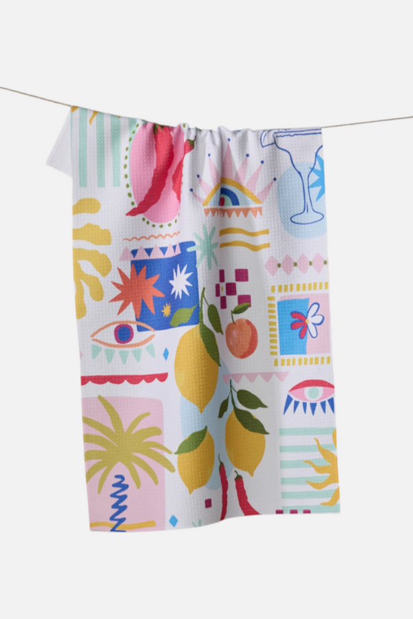 Geometry Italian Picnic Tea Towel