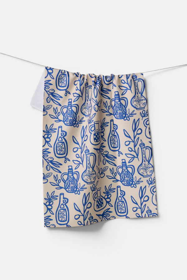 Geometry Mediterranean Pour Tea Towel