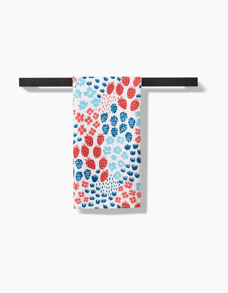 Geometry Towels Berry Meadow Kitchen Tea Towel – detail
