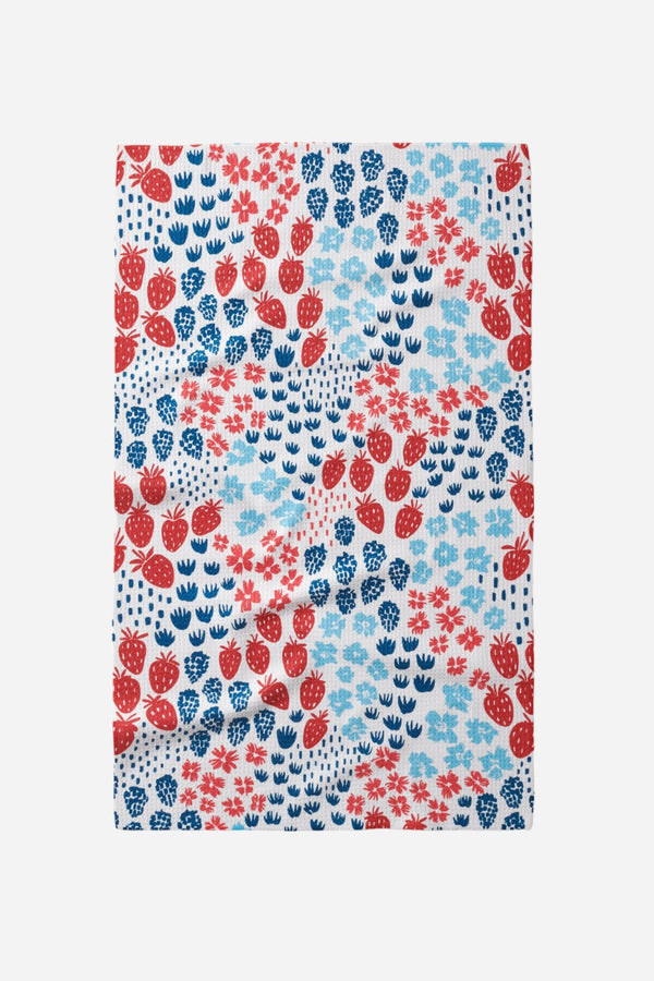 Geometry Towels Berry Meadow Kitchen Tea Towel
