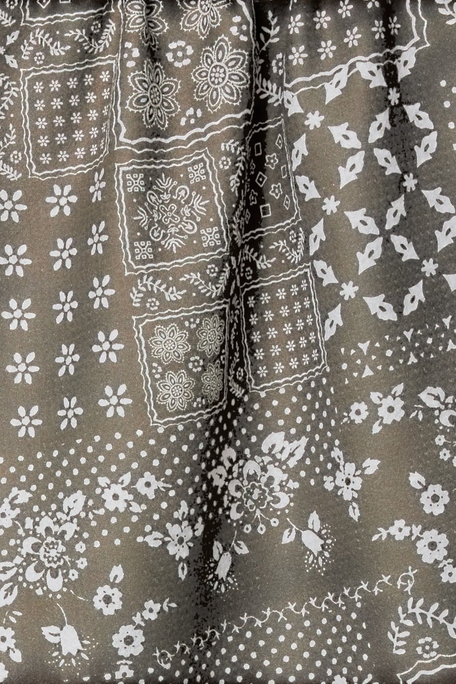 Geometry Towels Blossoming Bandana Brown Tea Towel – back view