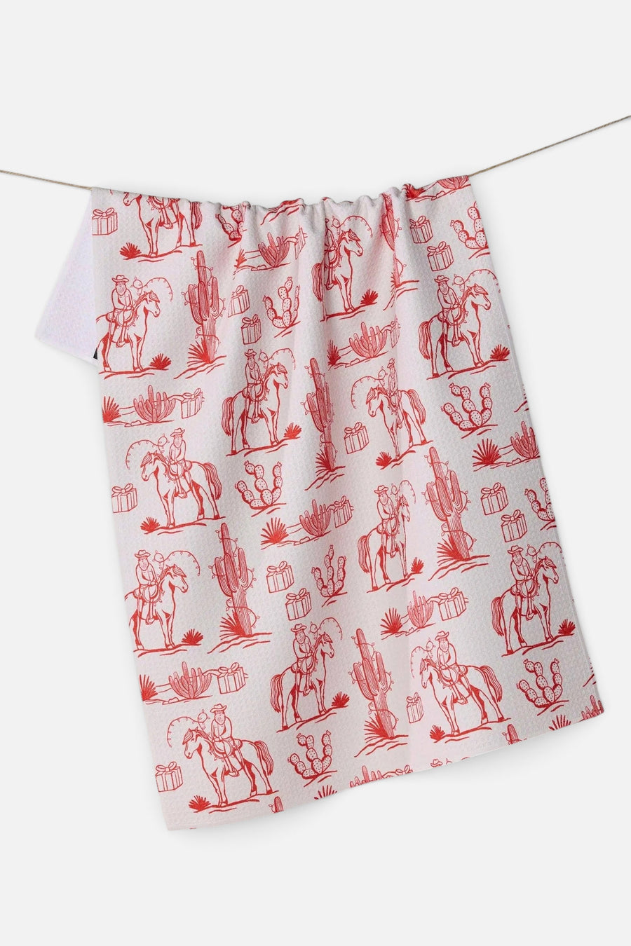 Geometry Towels Cowboy Claus Candy Tea Towel – front view