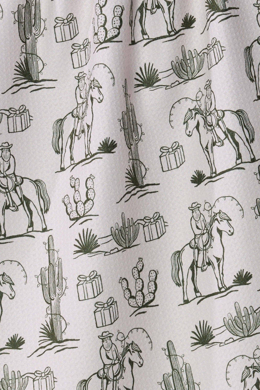 Geometry Towels Cowboy Claus Pine Tea Towel – back view