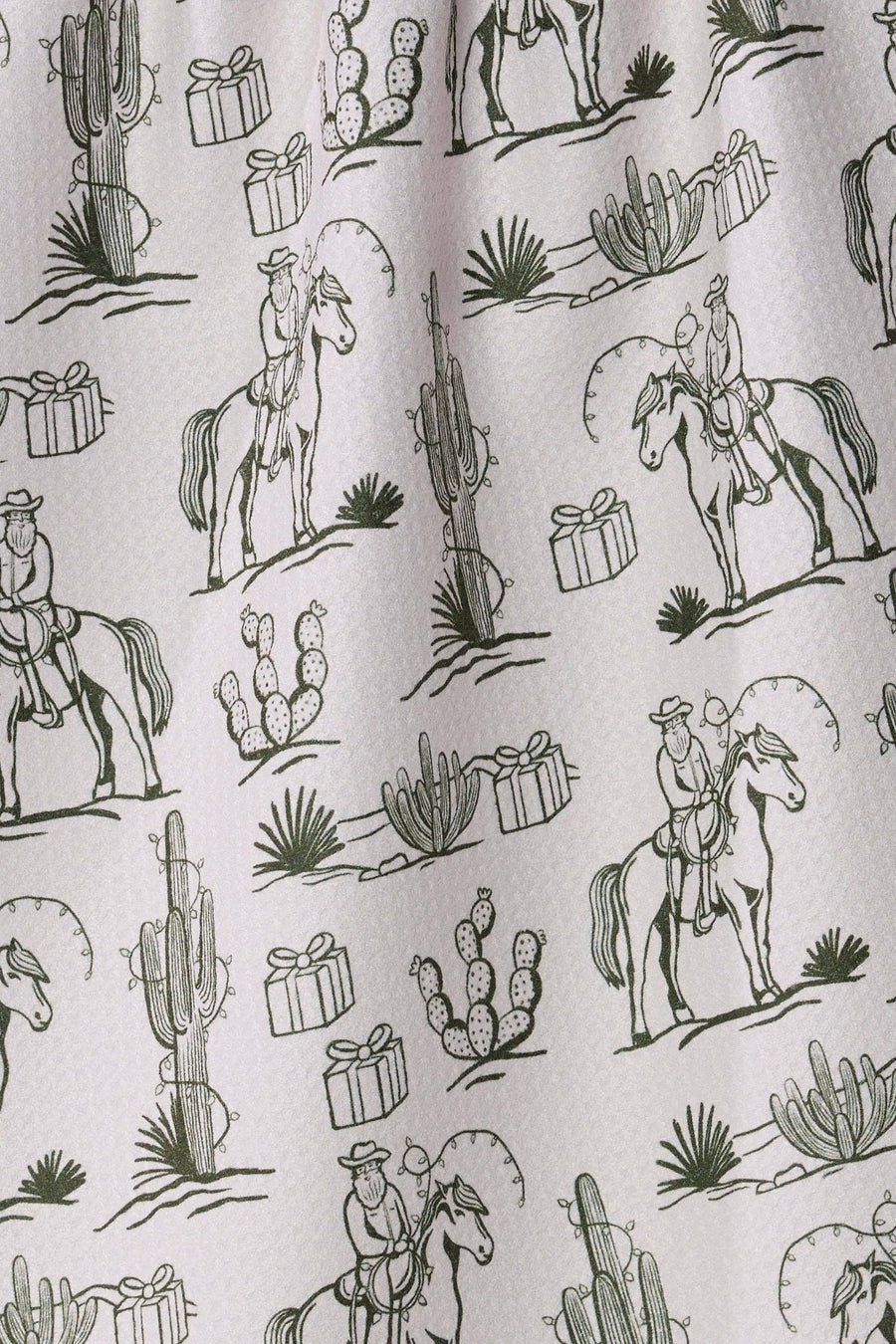Geometry Towels Cowboy Claus Pine Tea Towel – detail