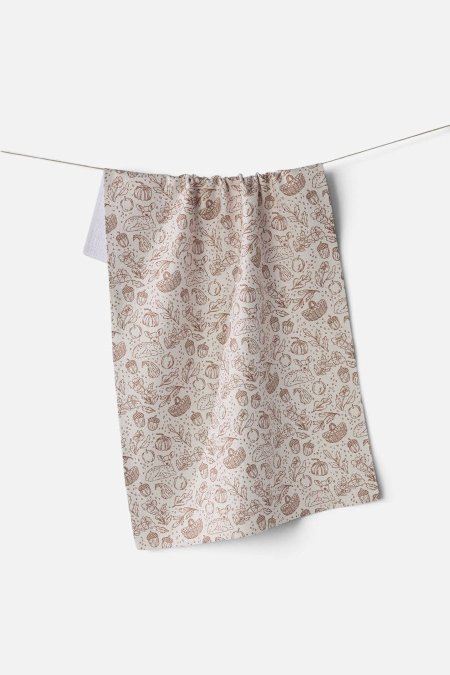 Geometry Towels Cozy Flora White Tea Towel – back view