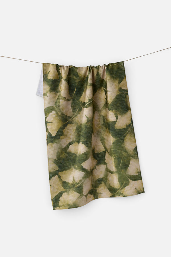 Geometry Towels Gilded Ginkgo Tea Towel