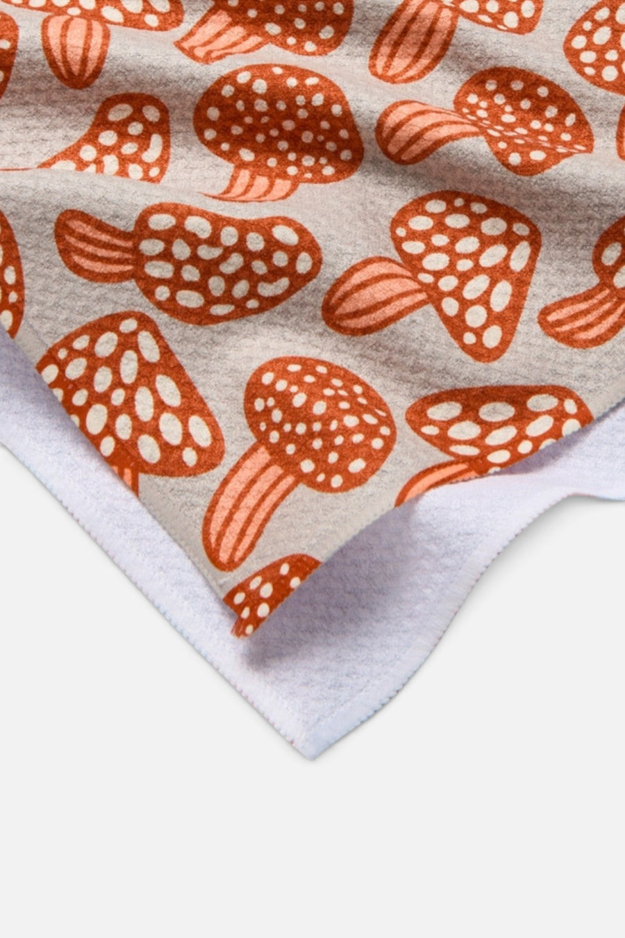 Geometry Towels Many Mushrooms Tea Towel – back view